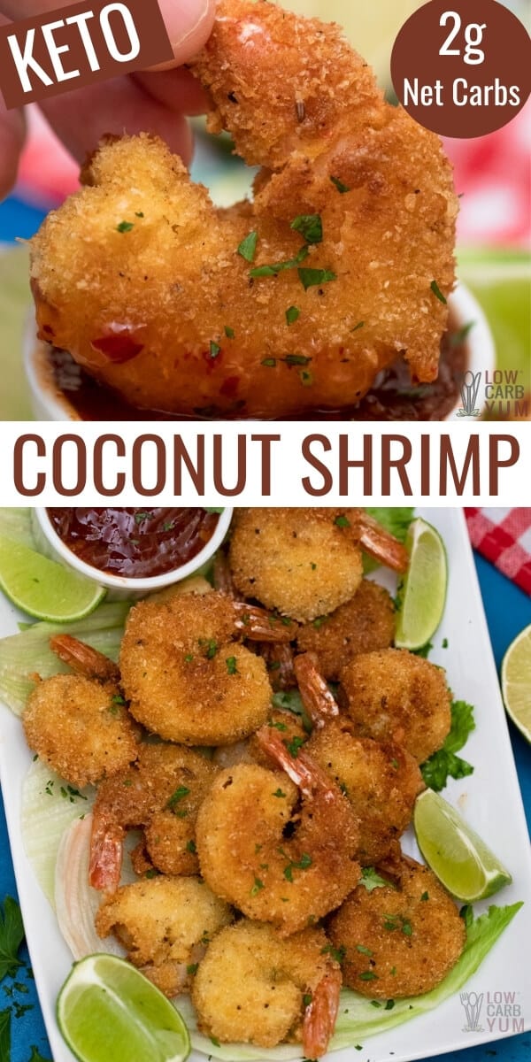 gluten free keto coconut shrimp pinterest image