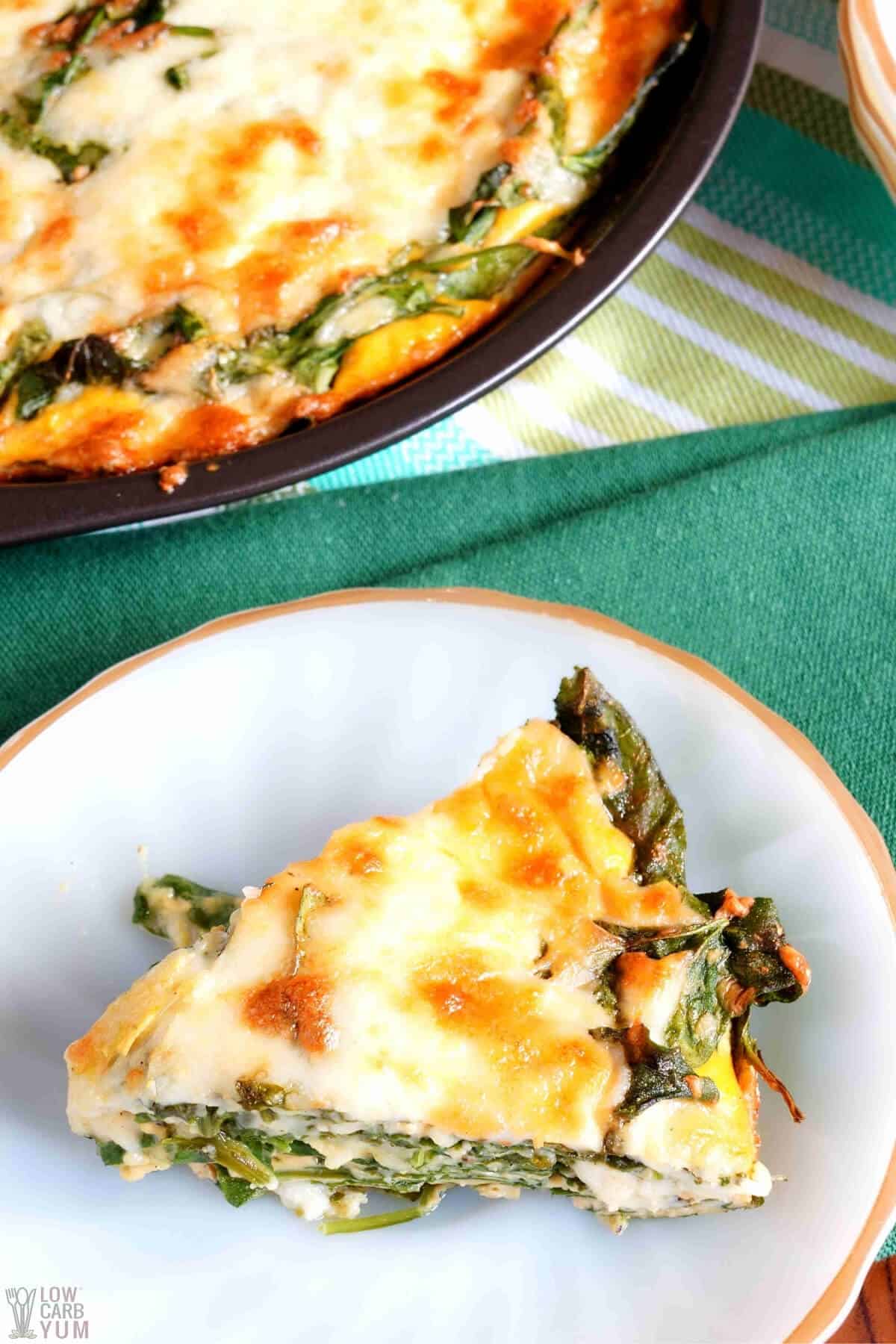 Crustless Spinach Cheese Pie Gluten Free Low Carb Yum