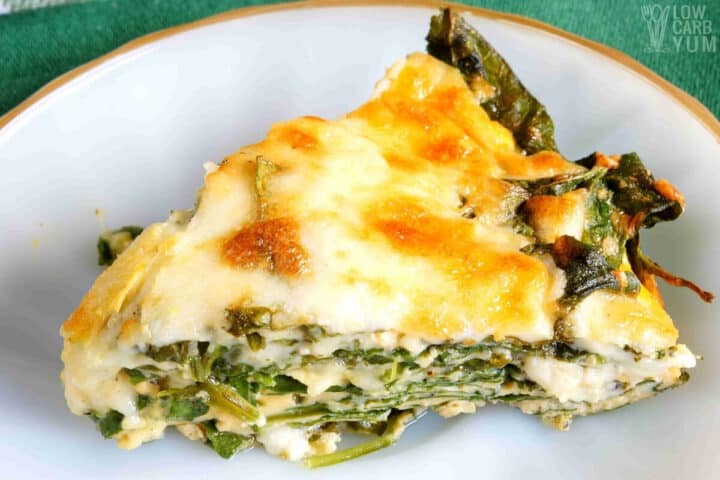 Crustless Spinach Cheese Pie - Gluten Free - Low Carb Yum