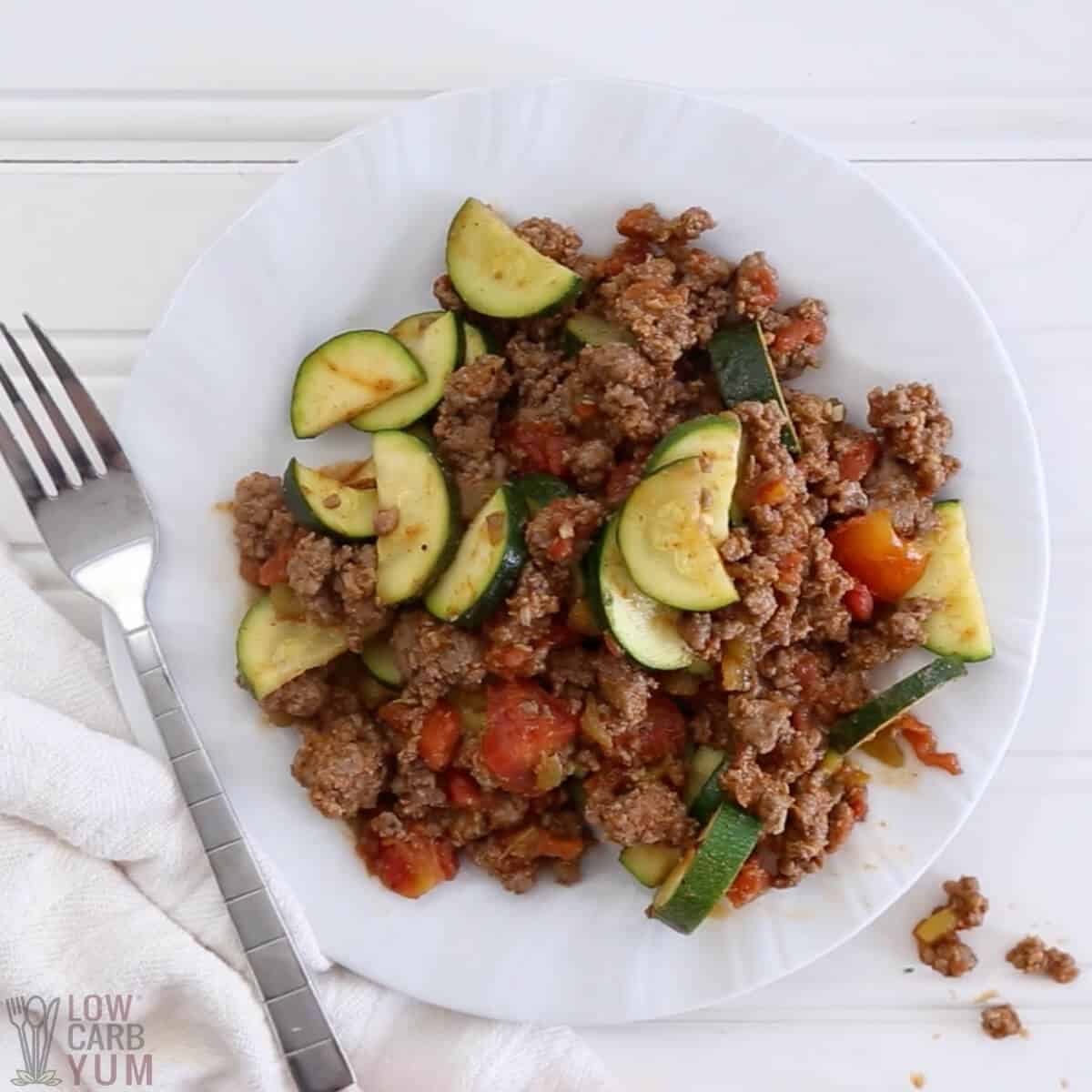 Mexican Zucchini and Ground Beef Skillet - Low Carb Yum