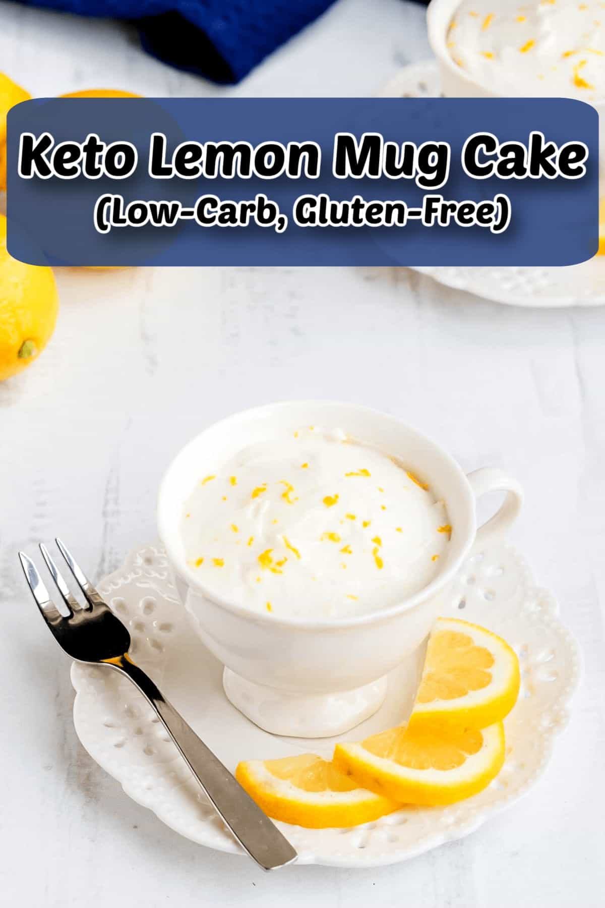 keto lemon mug cake low carb gluten free pintrest image