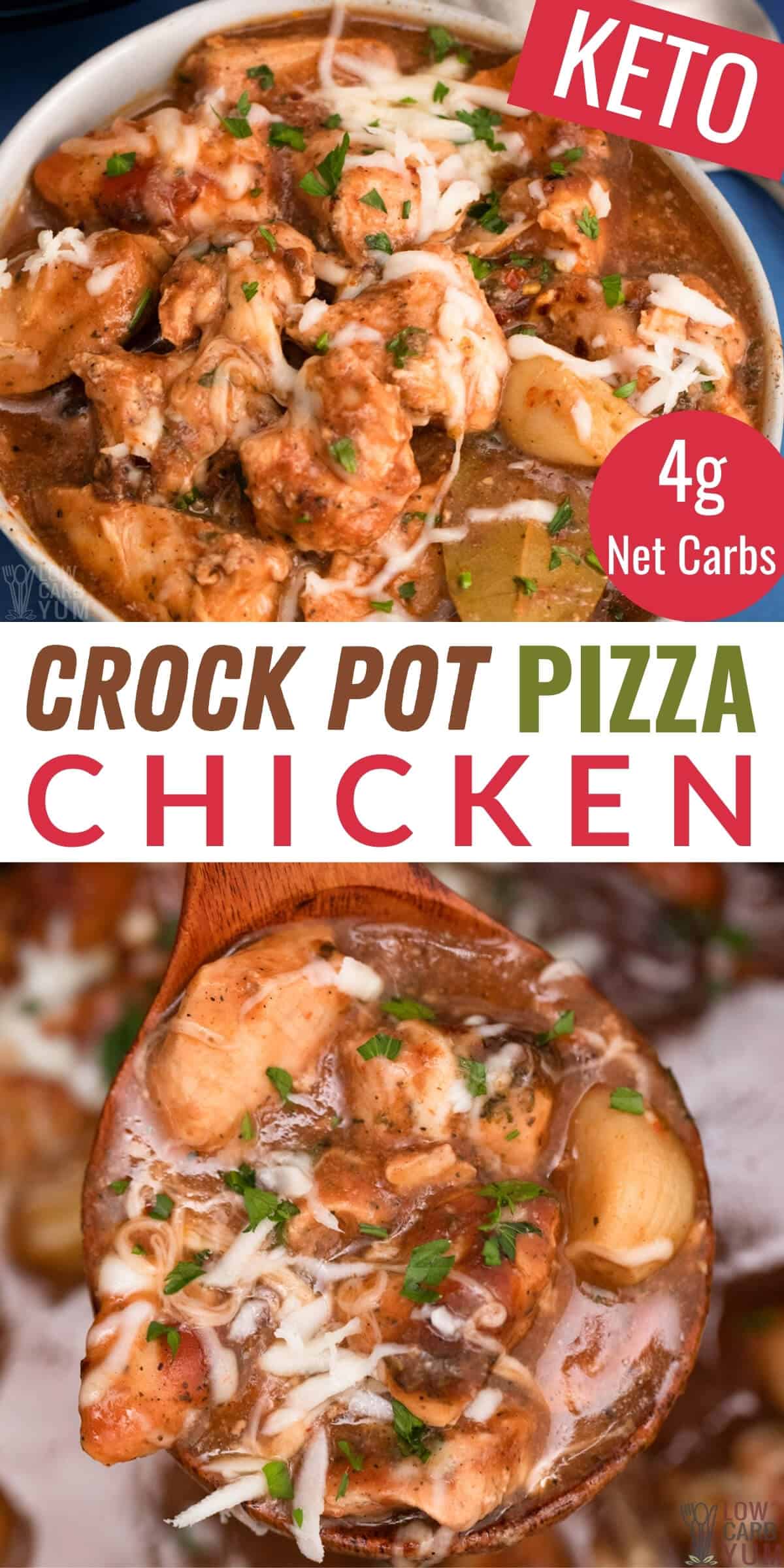 crockpot pizza chicken pinterest image