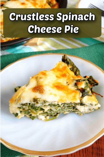 Crustless Spinach Cheese Pie - Gluten Free - Low Carb Yum