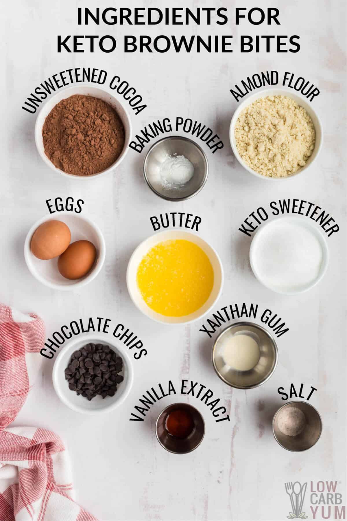 ingredients used to make almond flour brownie bites