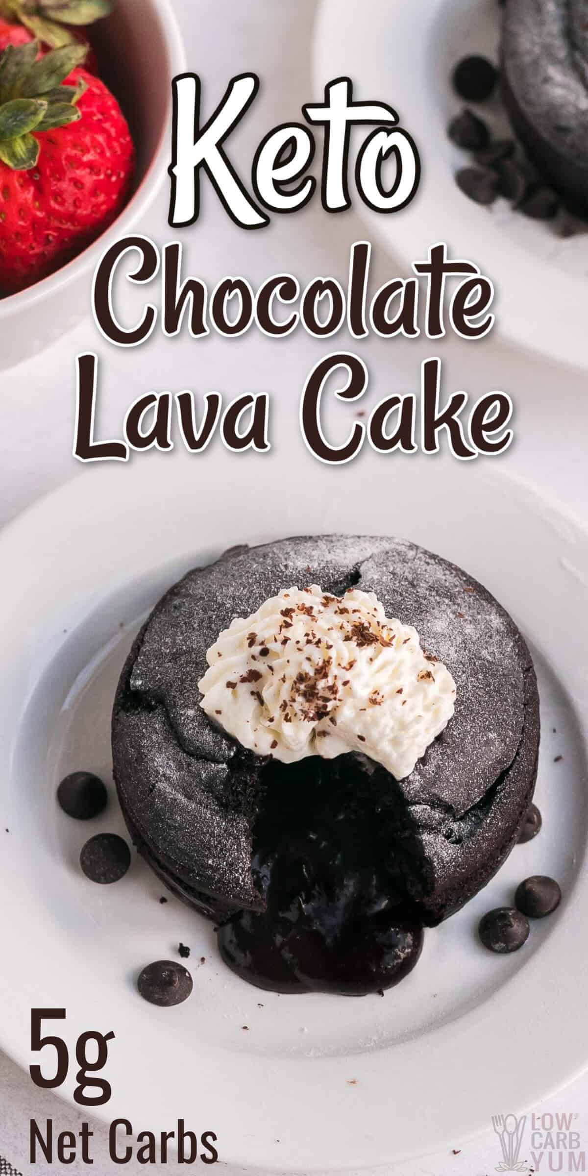 keto chocolate lava cake pinterest image