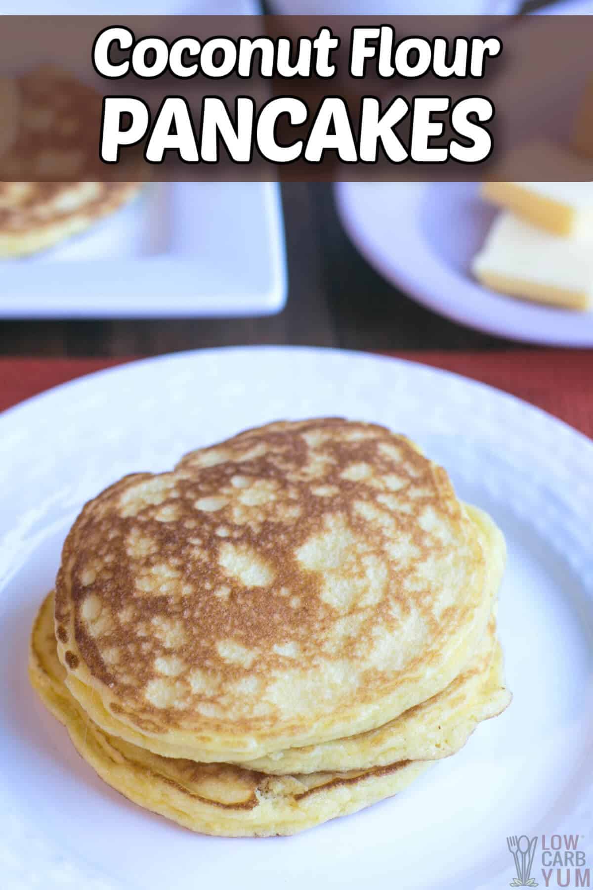 keto coconut flour pancakes recipe pinterest image