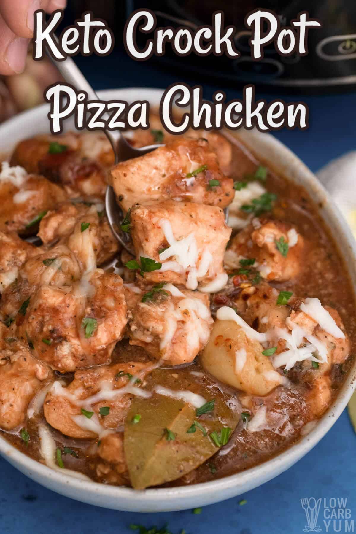 keto crock pot crustless pizza chicken