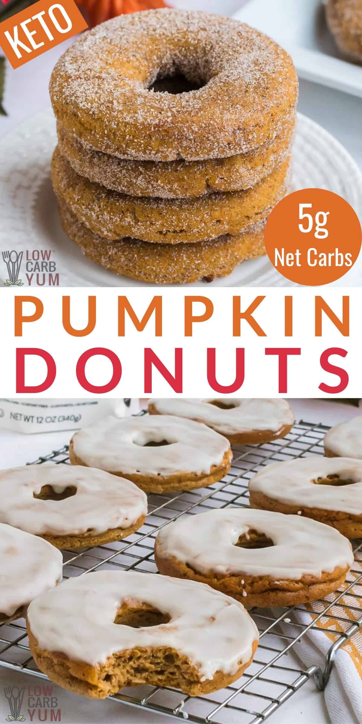 keto pumpkin donuts pinterest image