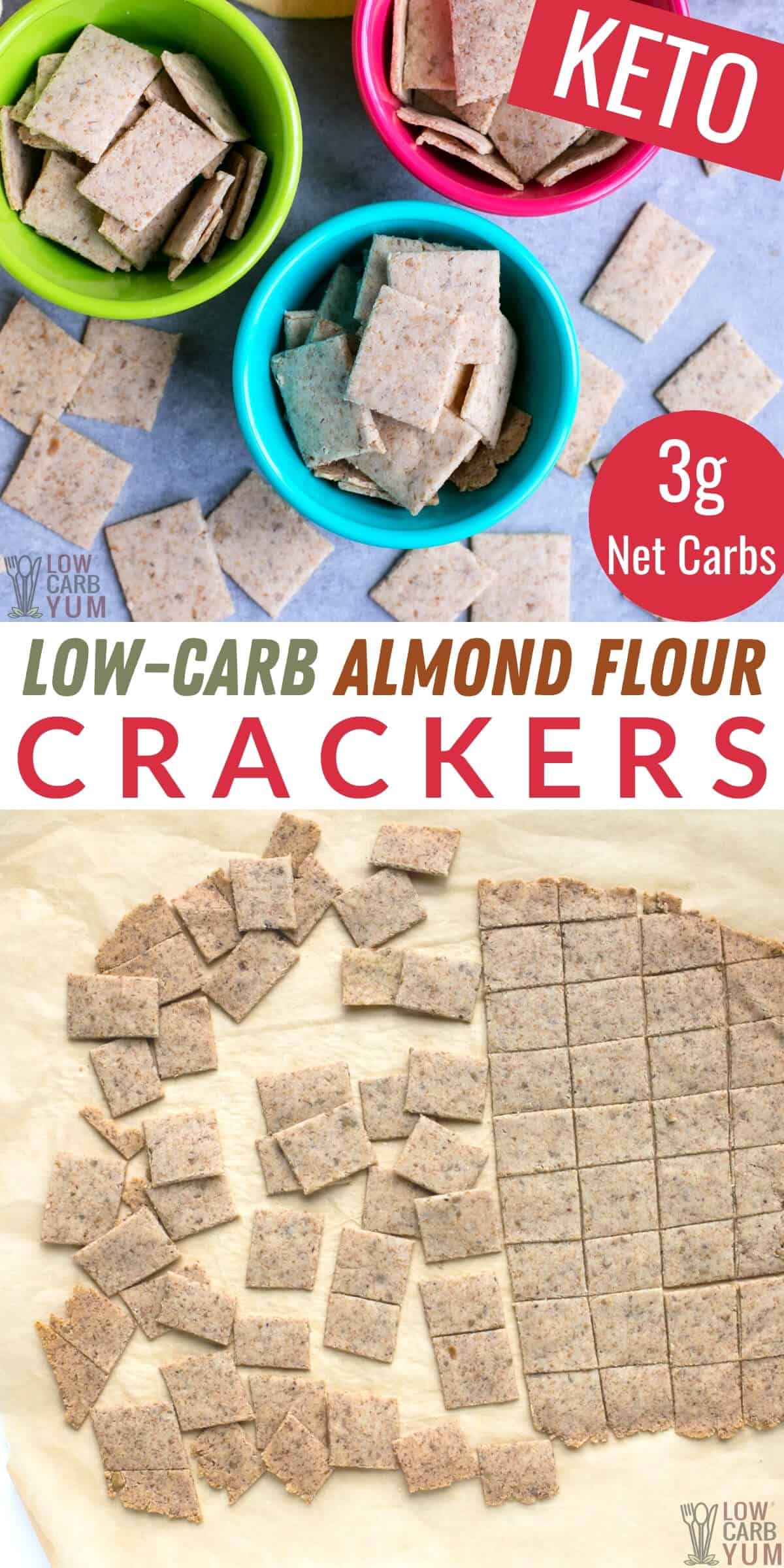 low carb almond flour crackers pinterest image