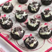 low carb keto almond flour brownie bites on silicone baking mat