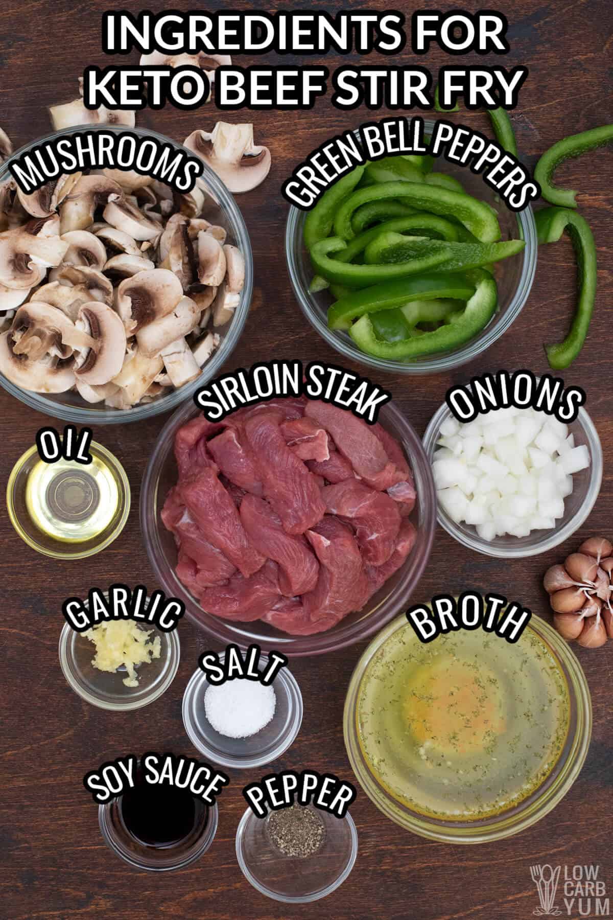 low carb beef stir fry ingredients