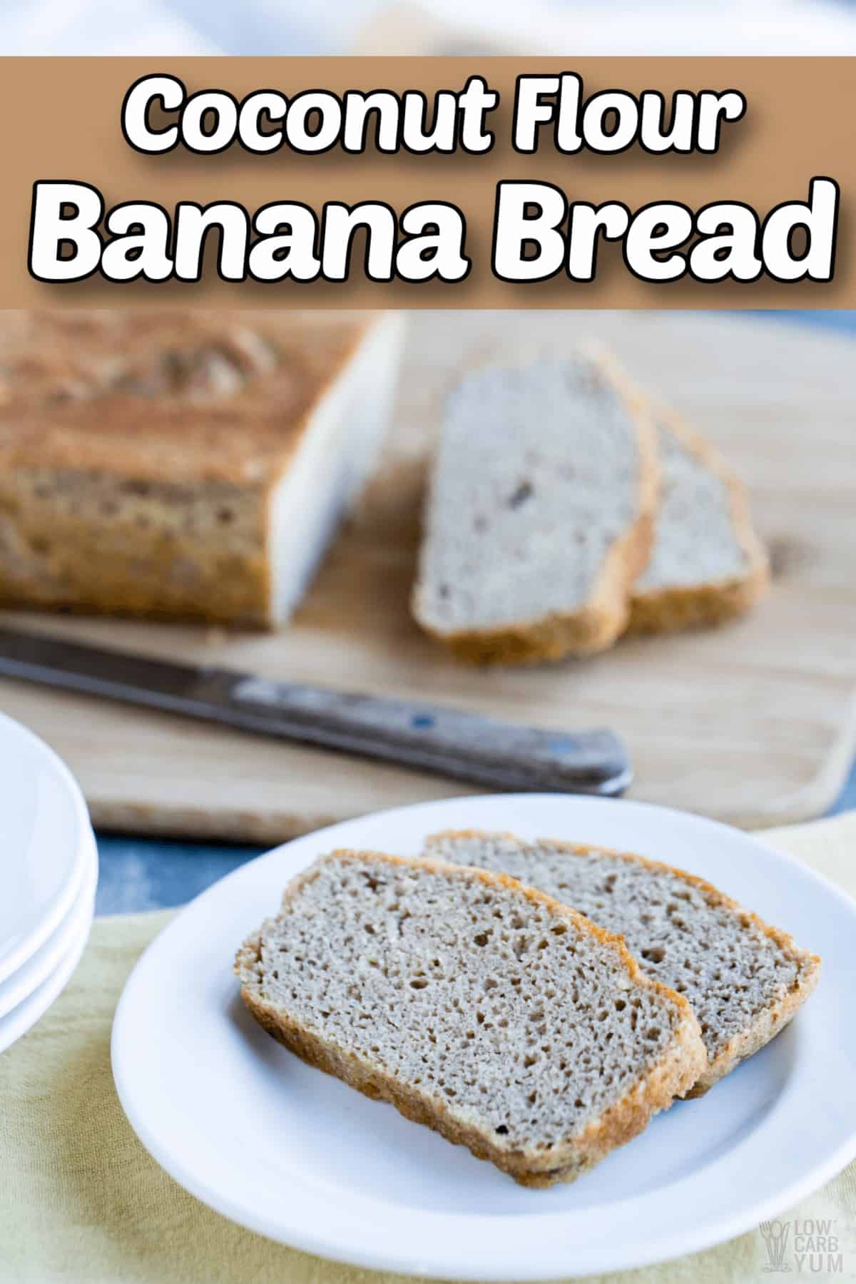 coconut flour banana bread paleo gluten free keto pintrest image