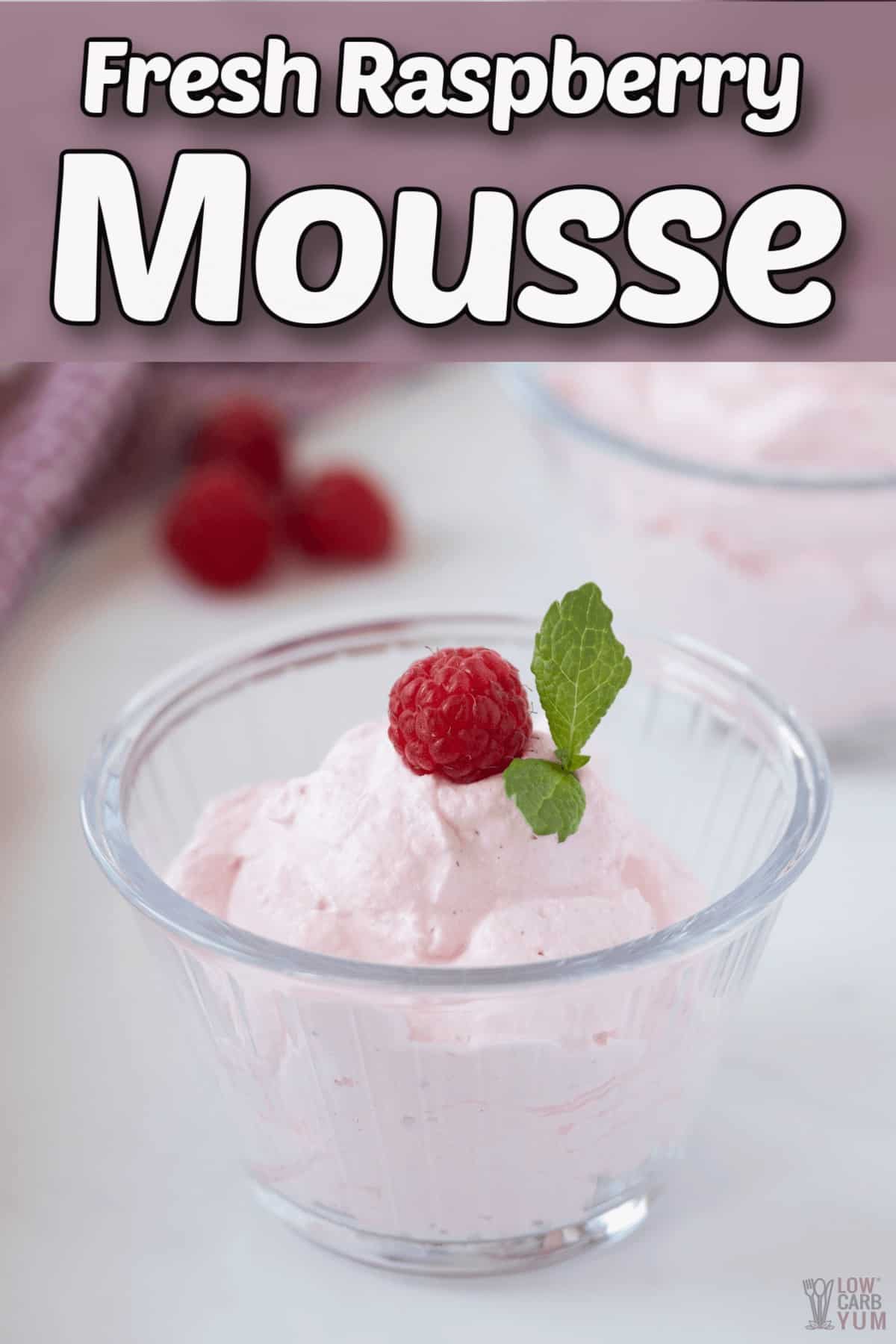 fresh raspberry mousse dessert or filling pintrest image