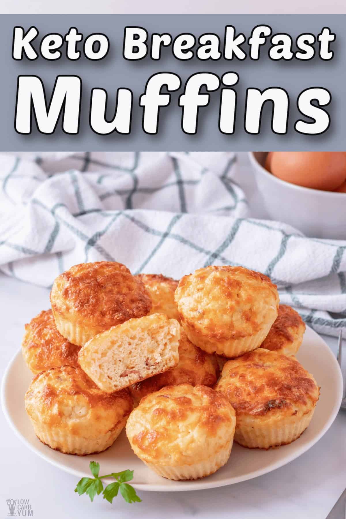 keto breakfast muffins with cottage cheese pintrest image