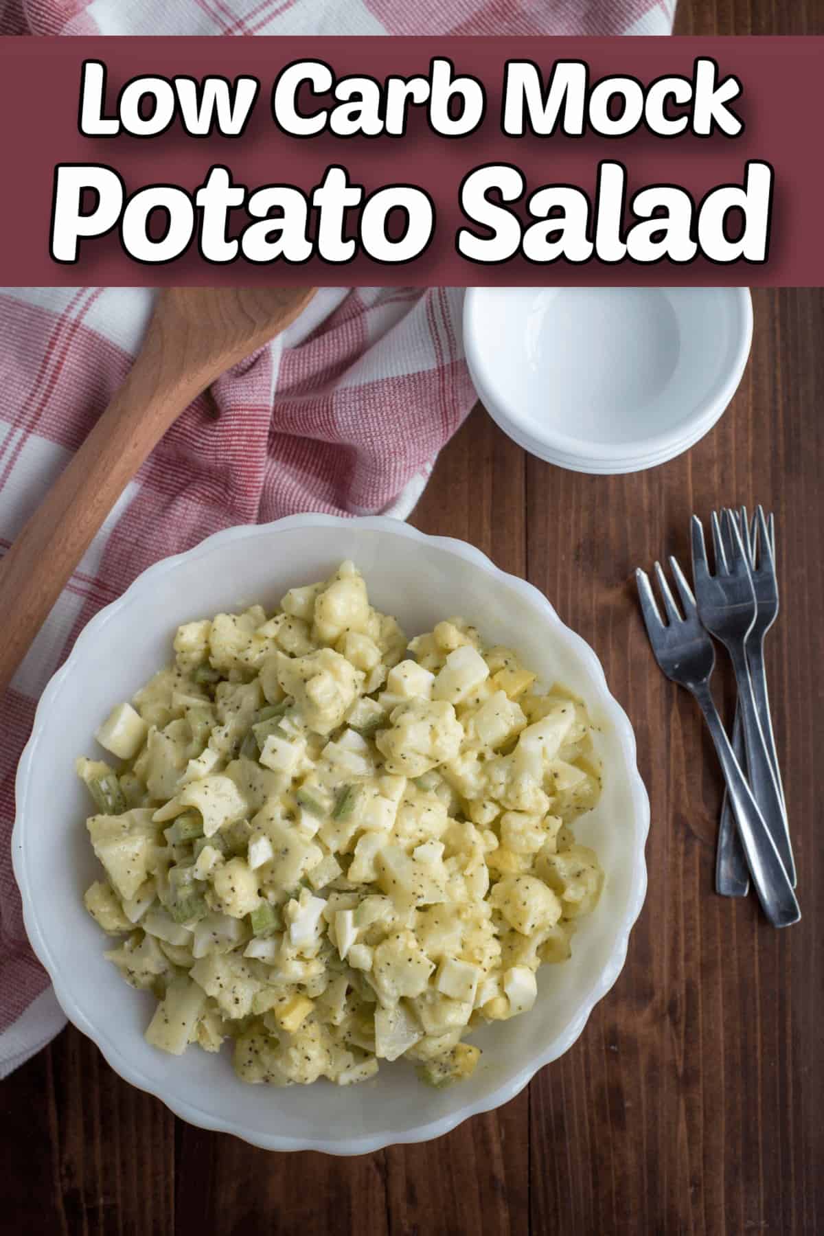 mock low carb potato salad recipe pintrest image