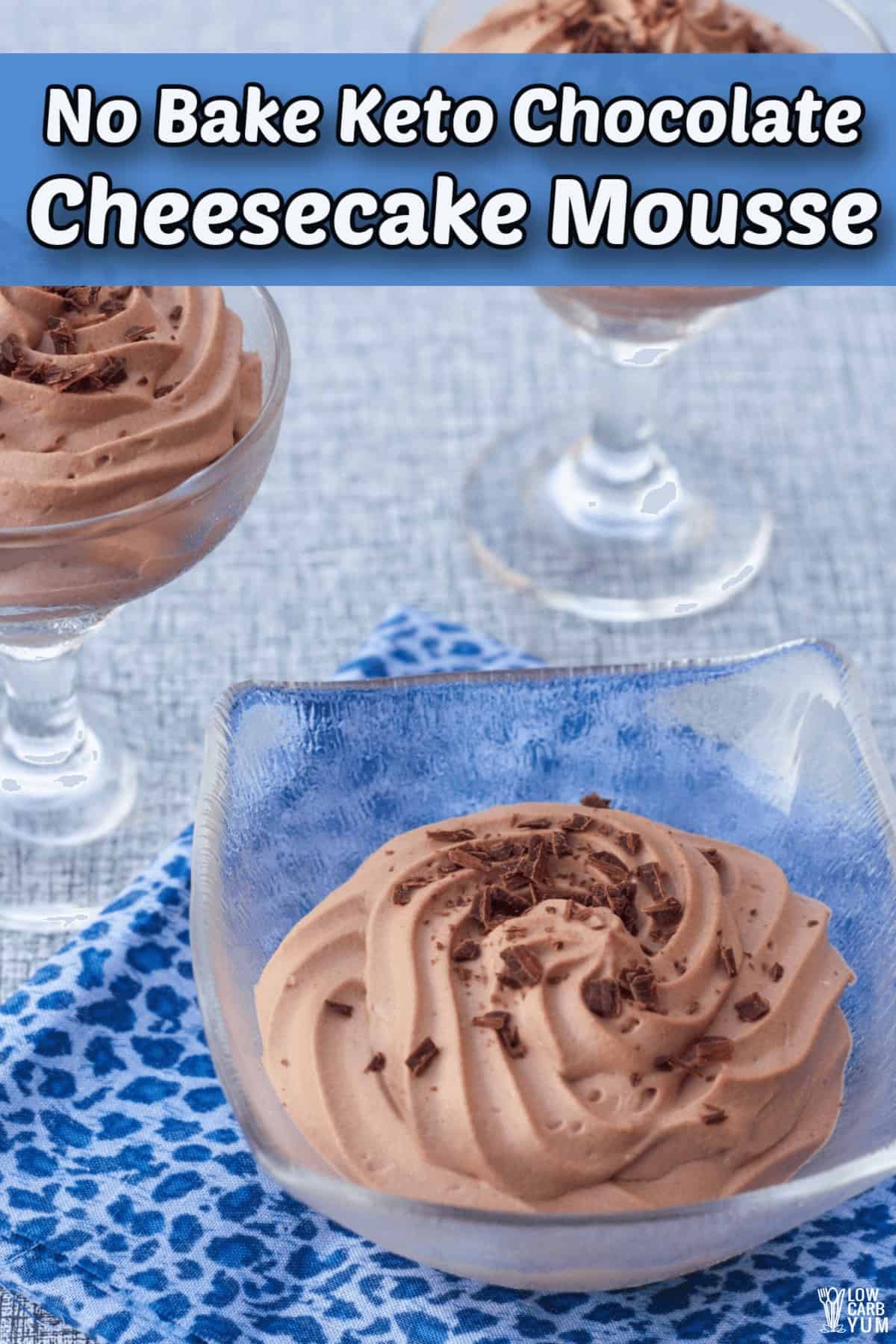 no bake keto chocolate cheesecake mousse pintrest image