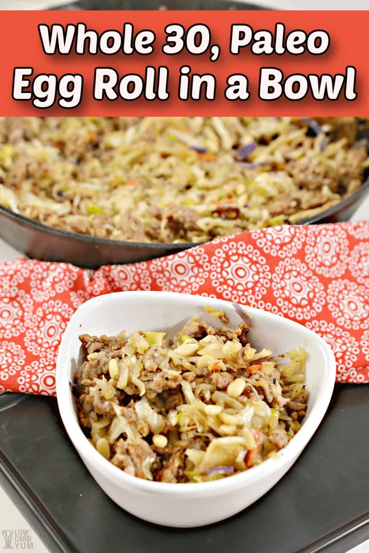 sausage egg roll in a bowl whole30 paleo pintrest image