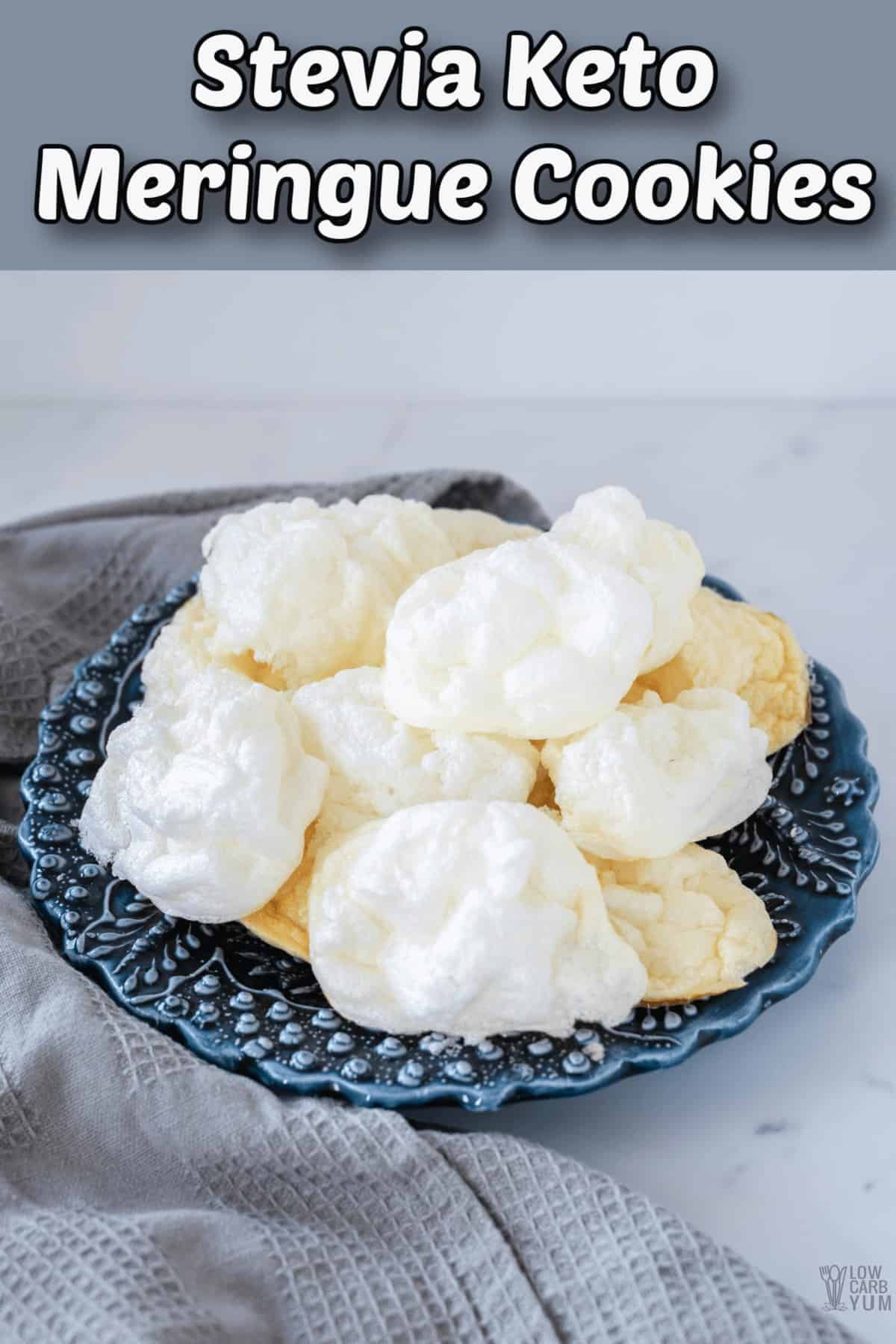 stevia keto meringue cookies pintrest image