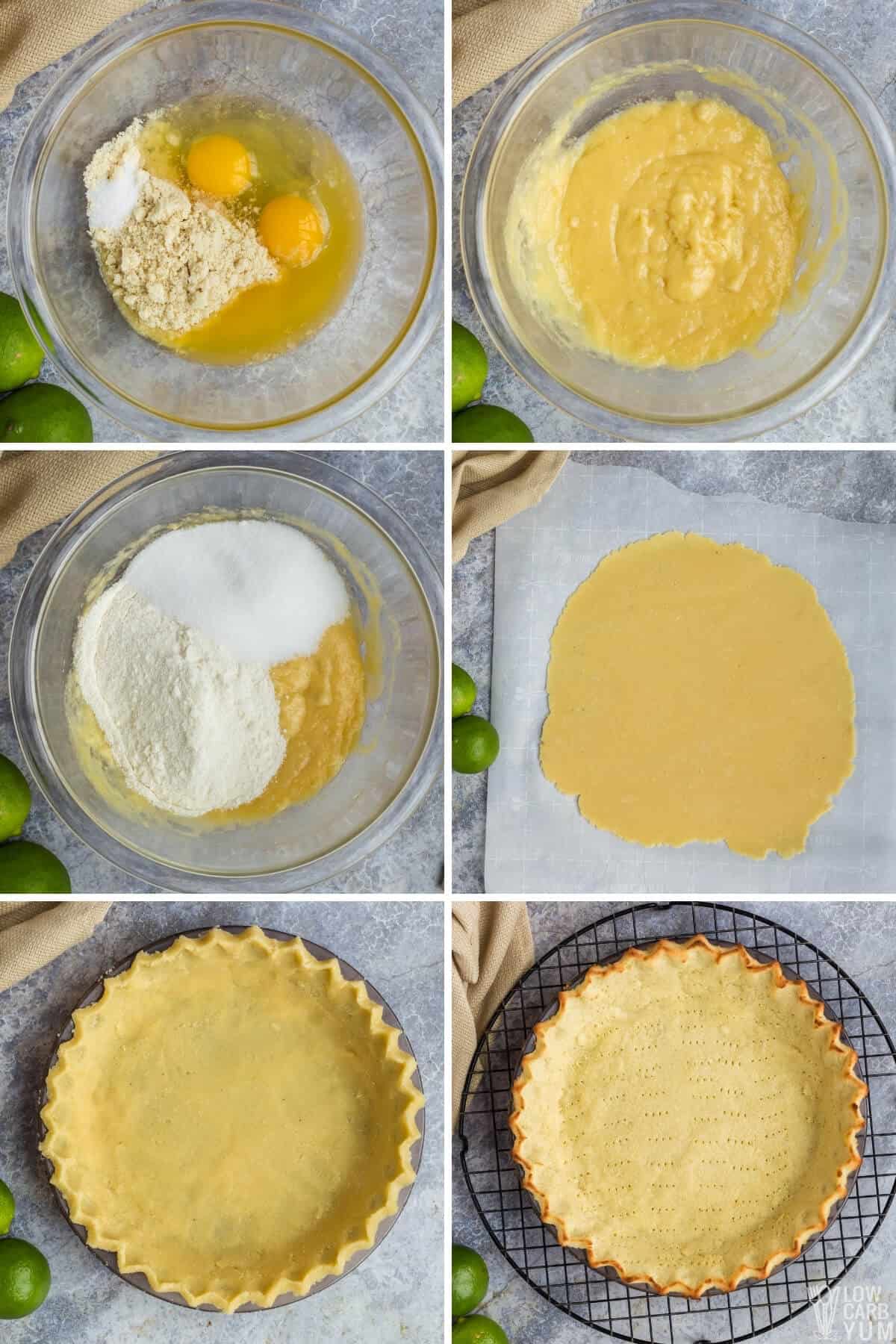 making the almond and coconut flour crust