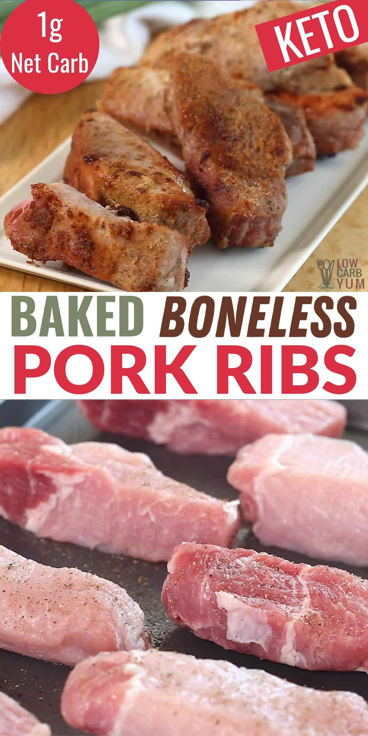 baked boneless pork ribs pinterest image