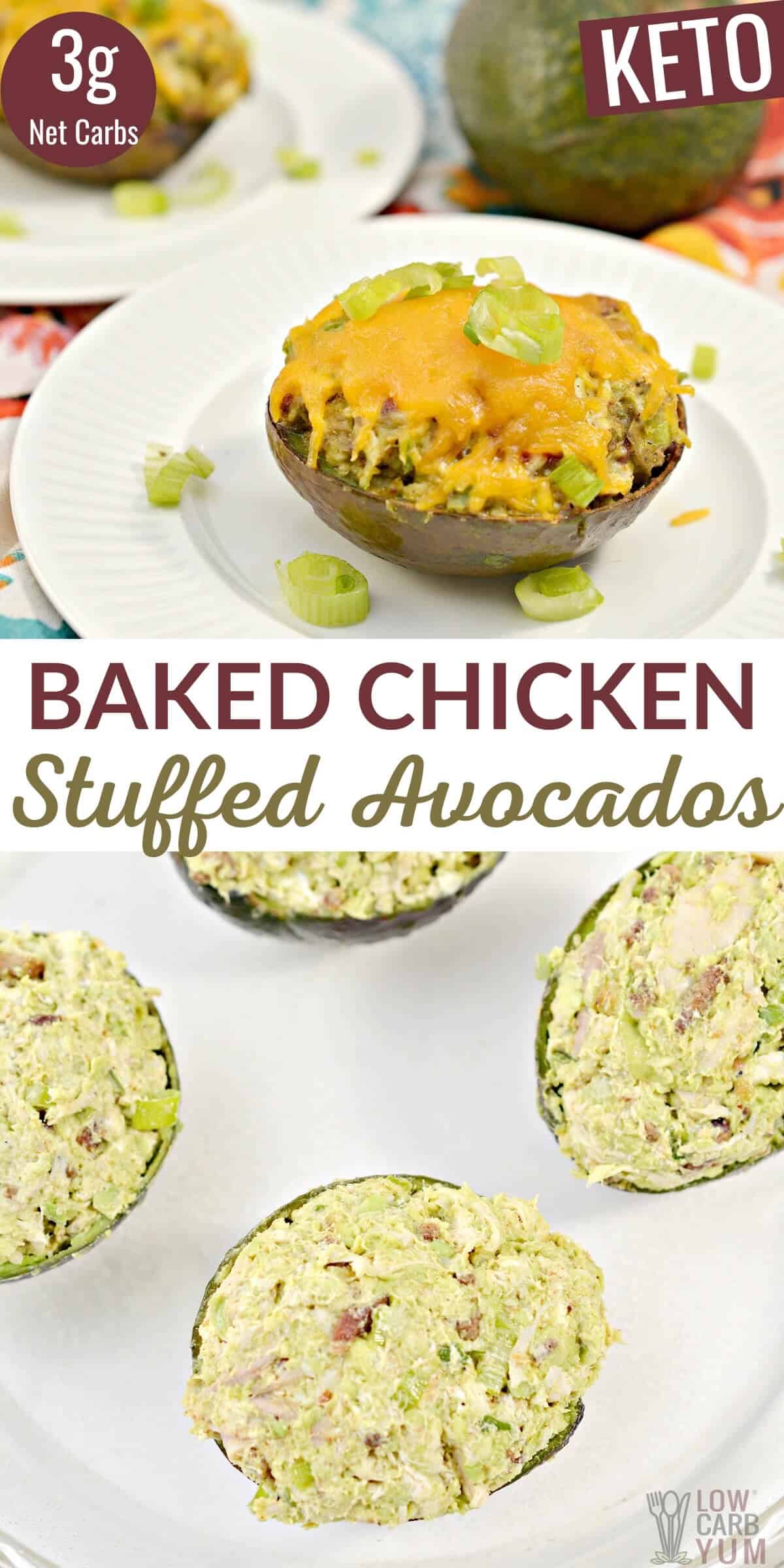 baked chicken stuffed avocado pinterest image