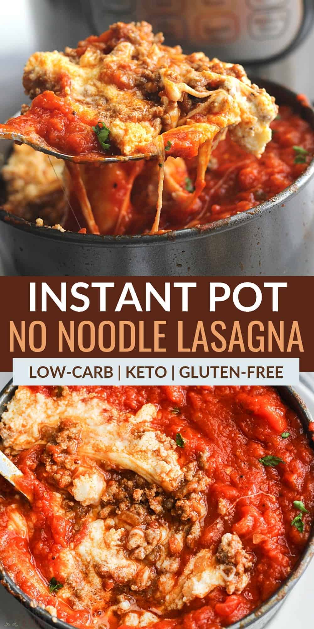 keto instant pot no noodle lasagna pinterest image
