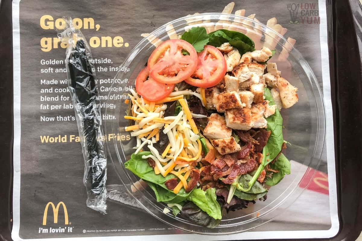 mcdonalds chicken salad on tray