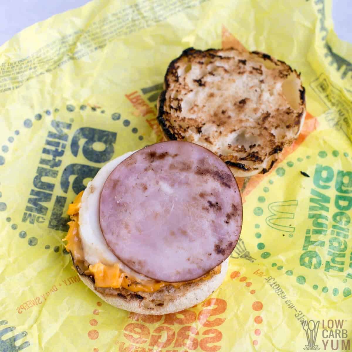 low carb keto inside of mcdonalds egg mcmuffin