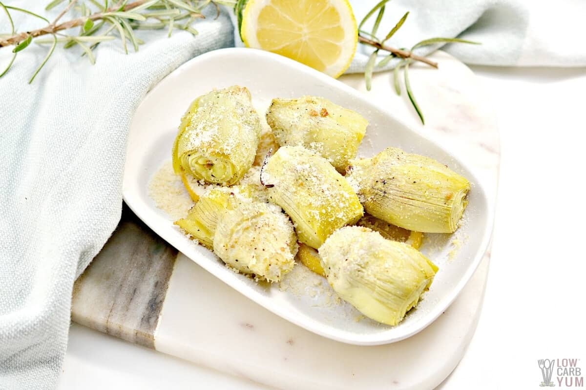 Easy Roasted Artichoke Hearts Recipe Low Carb Yum