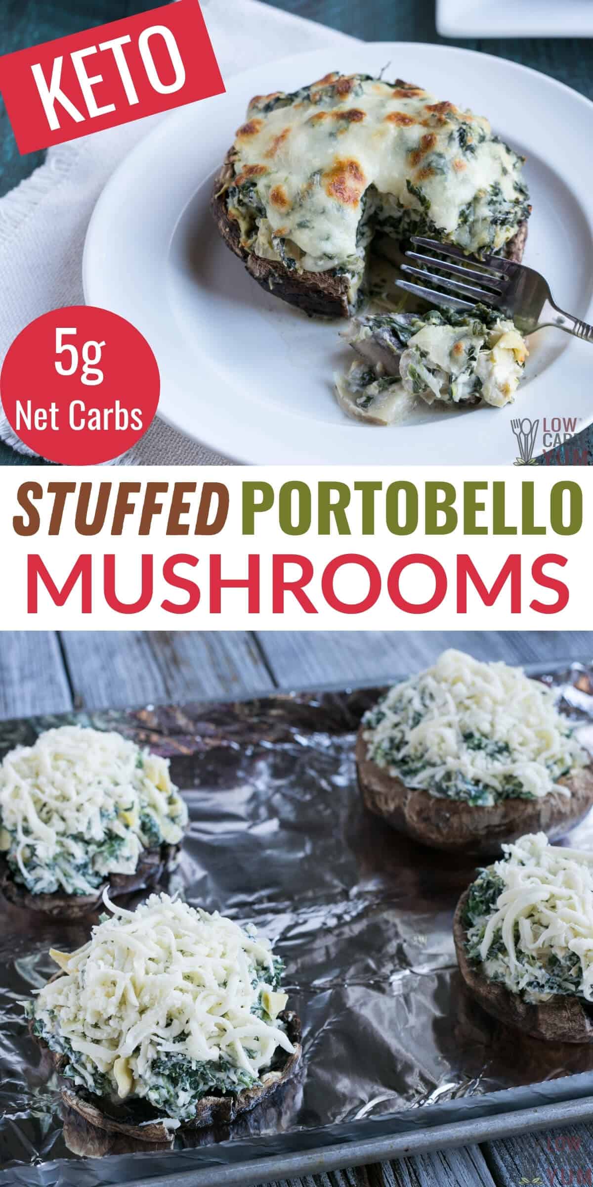 stuffed portobello mushrooms pinterest image