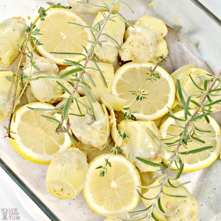 Easy Roasted Artichoke Hearts Recipe Low Carb Yum