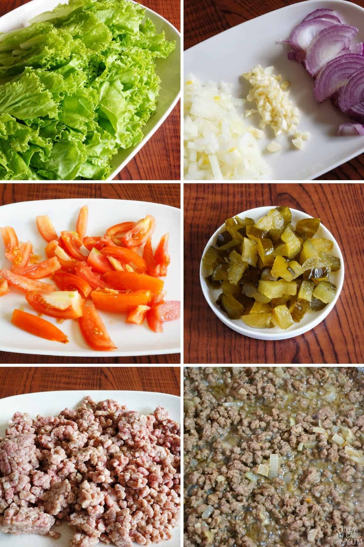 assembling ingredients for salad