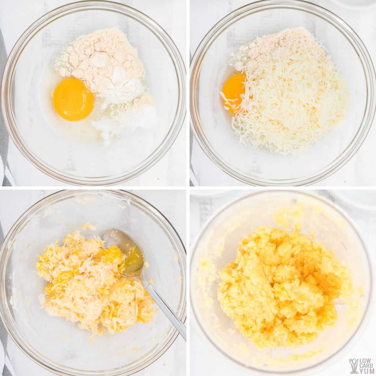 steps to make chaffle batter in mixing bowl