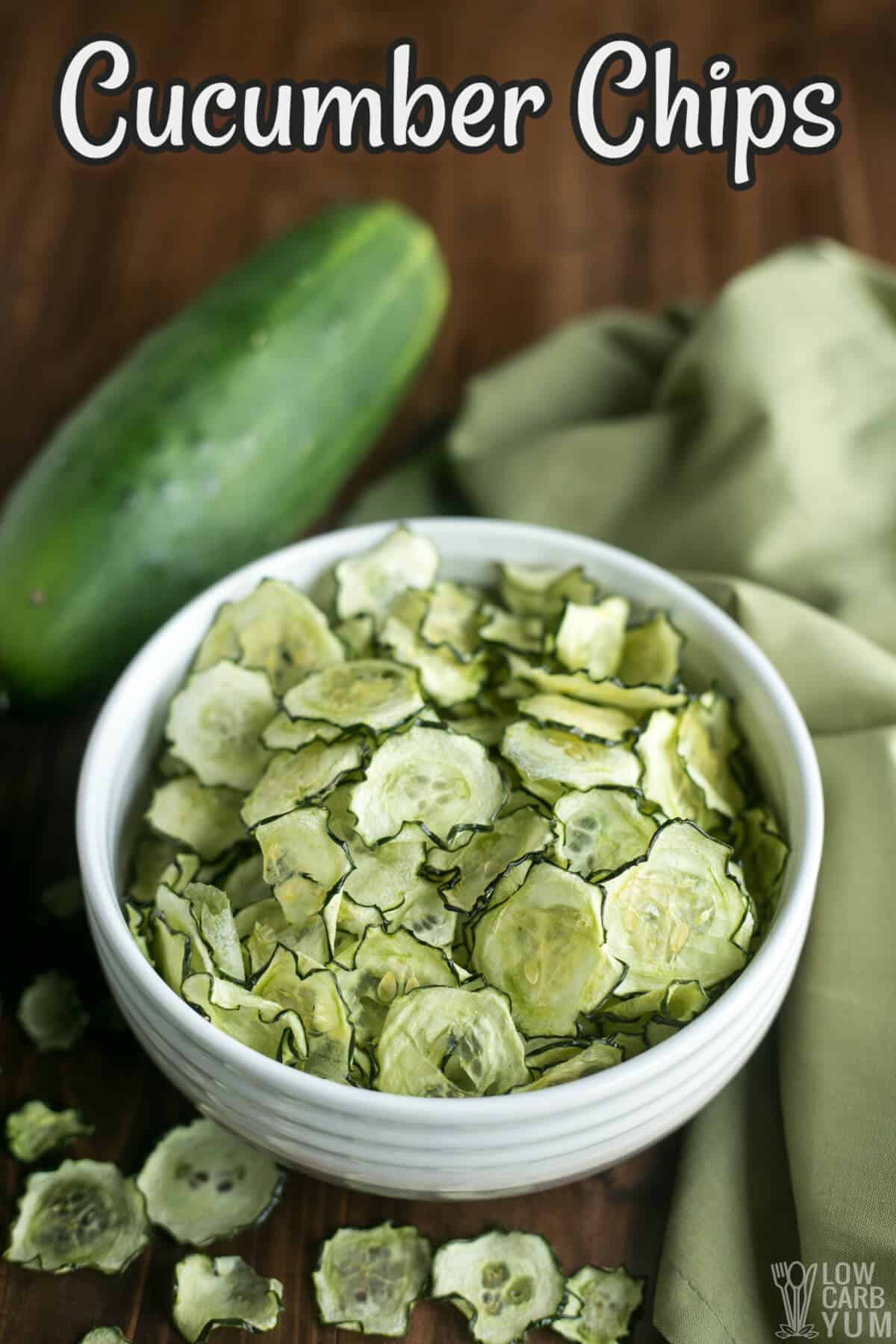 Baked Cucumber Chips with Salt