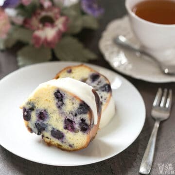 keto lemon blueberry pound cake featured image