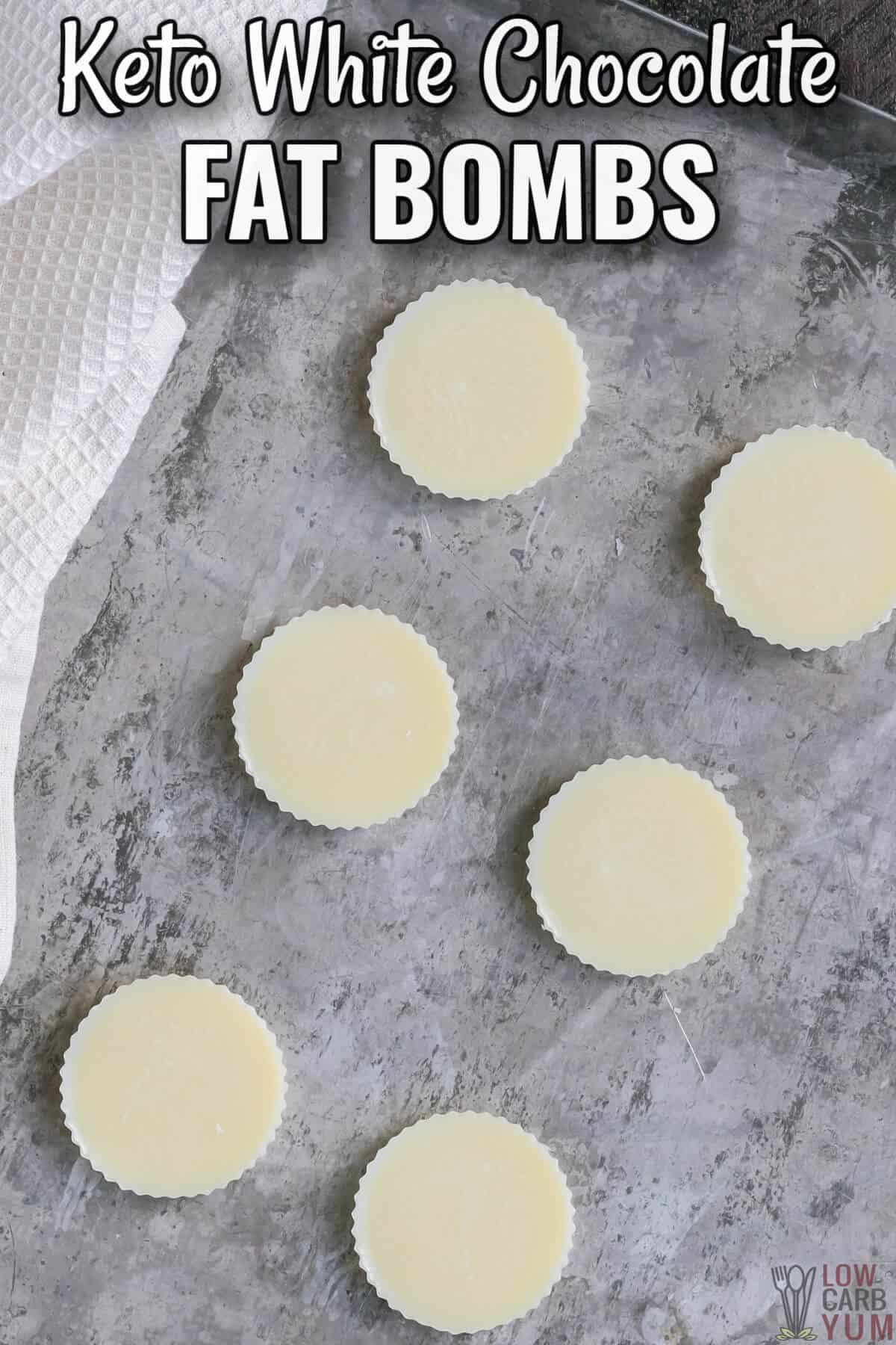 keto white chocolate fat bombs cover image
