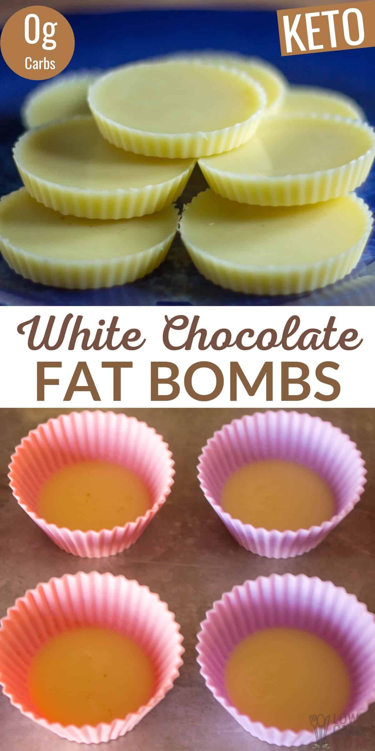 keto white chocolate fat bombs pinterest image