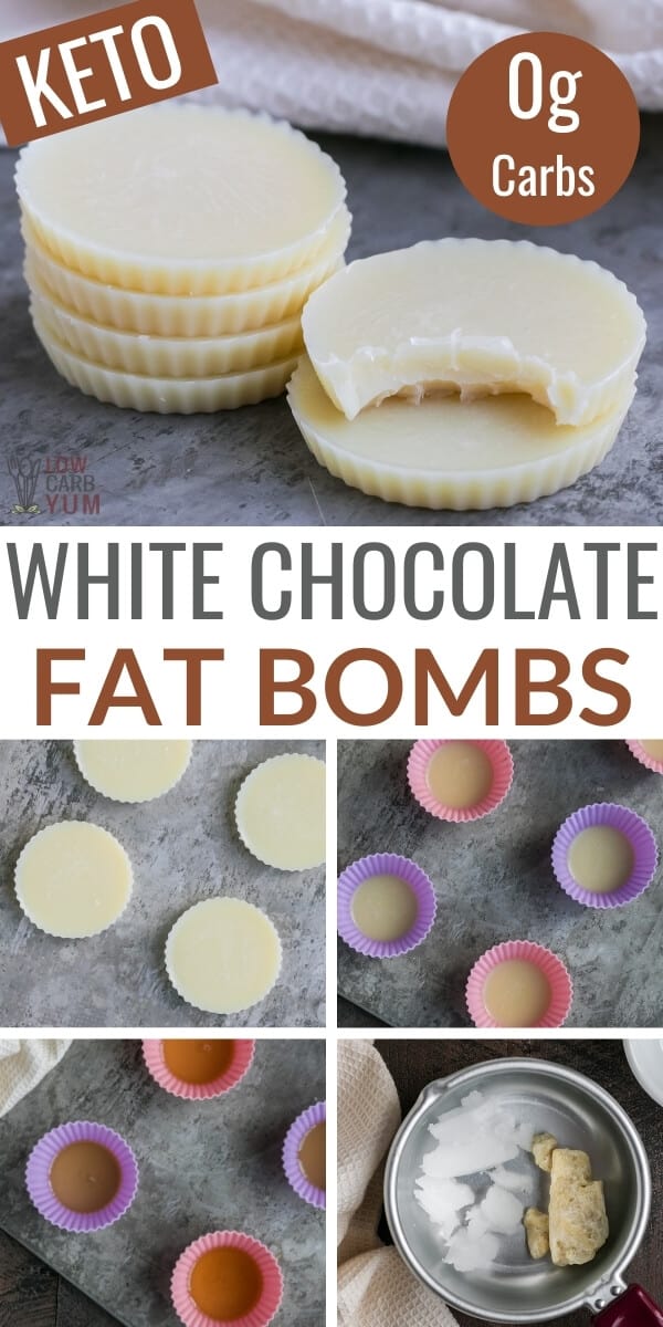 keto white chocolate fat bombs pinterest image