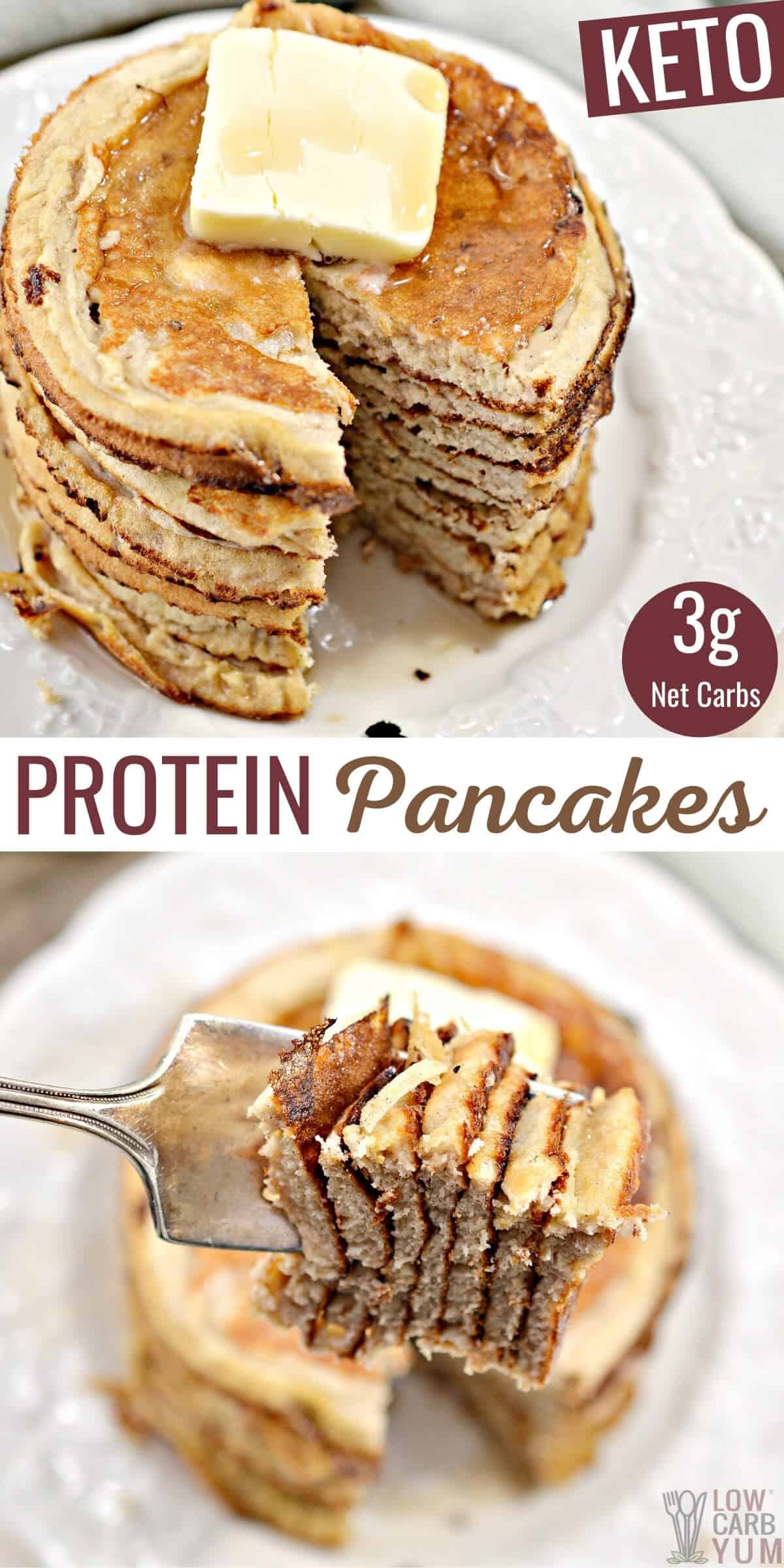 low carb protein pancakes pinterest image