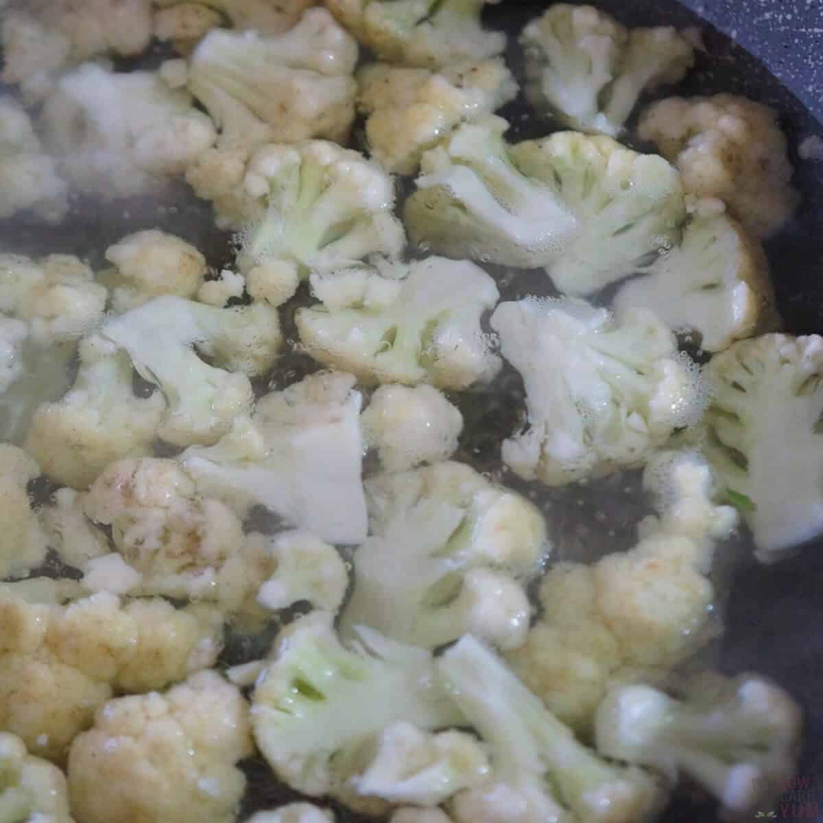 blanching cauliflower florets