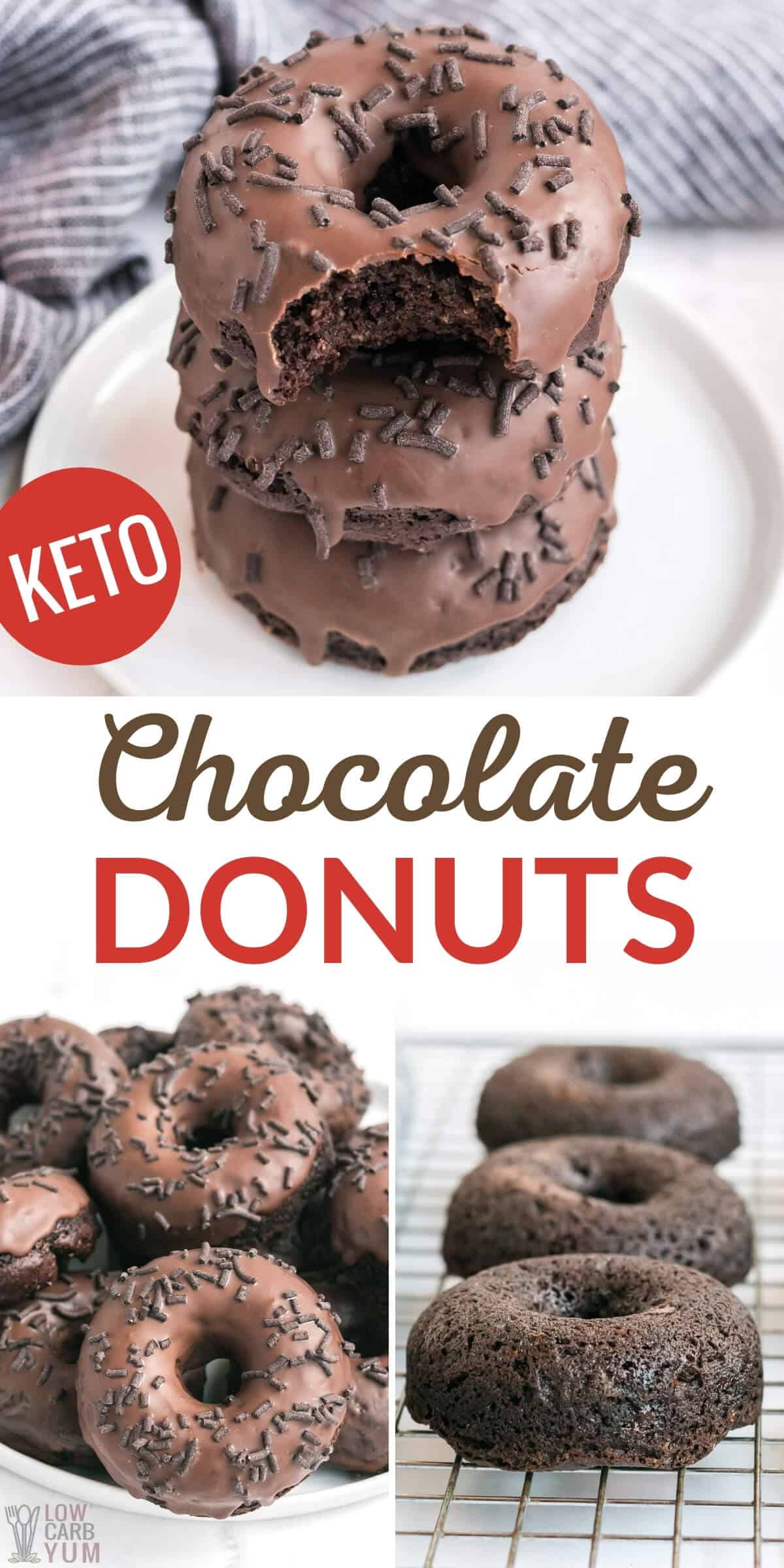 keto chocolate donuts pinterest image