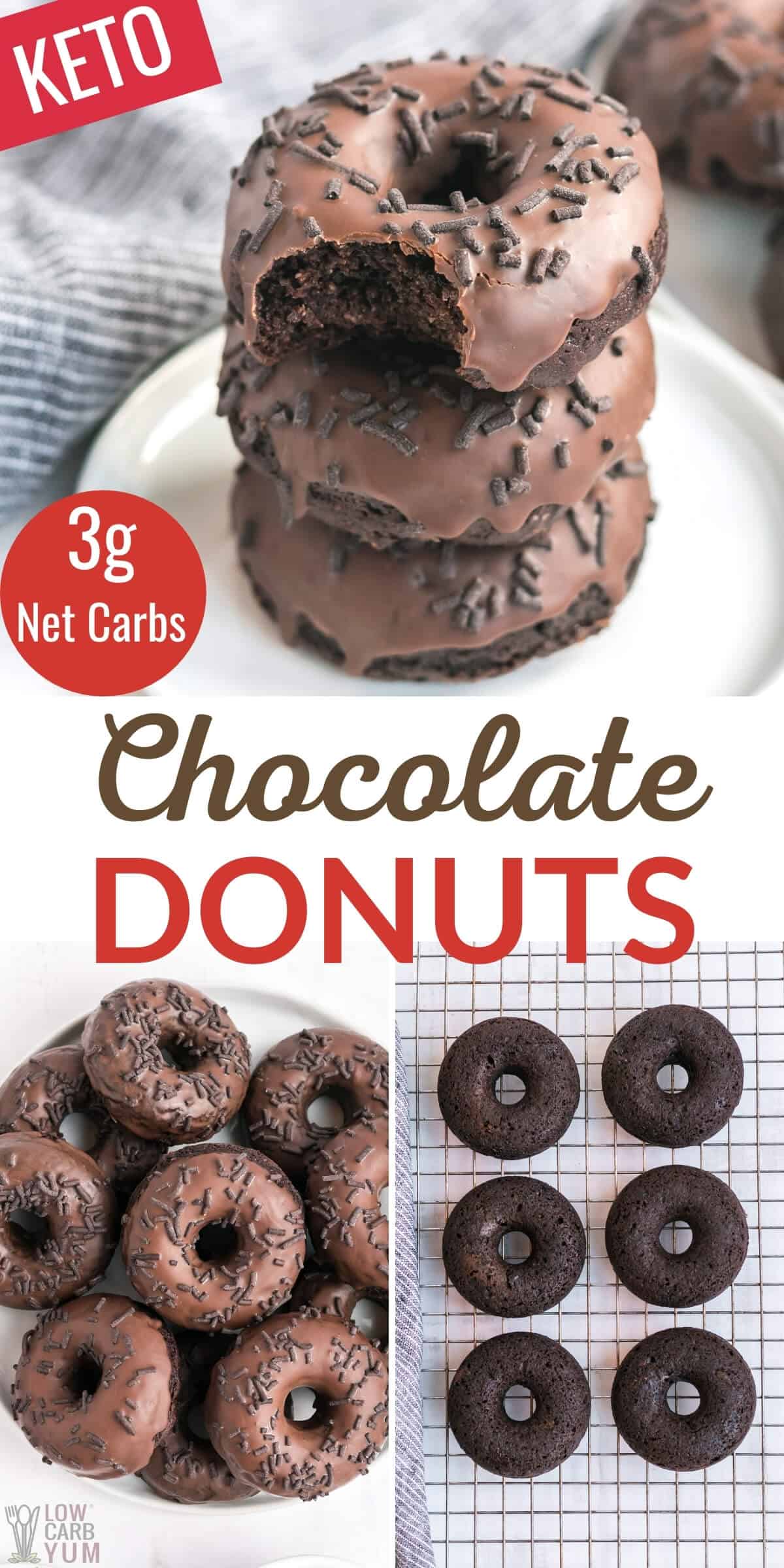 keto chocolate donuts pinterest image