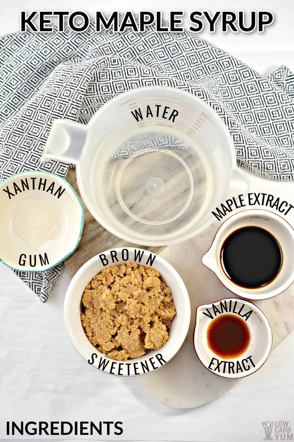 ingredients to make keto maple syrup