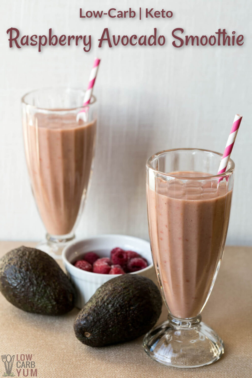 Keto Raspberry Avocado Smoothie Recipe | Low Carb Yum