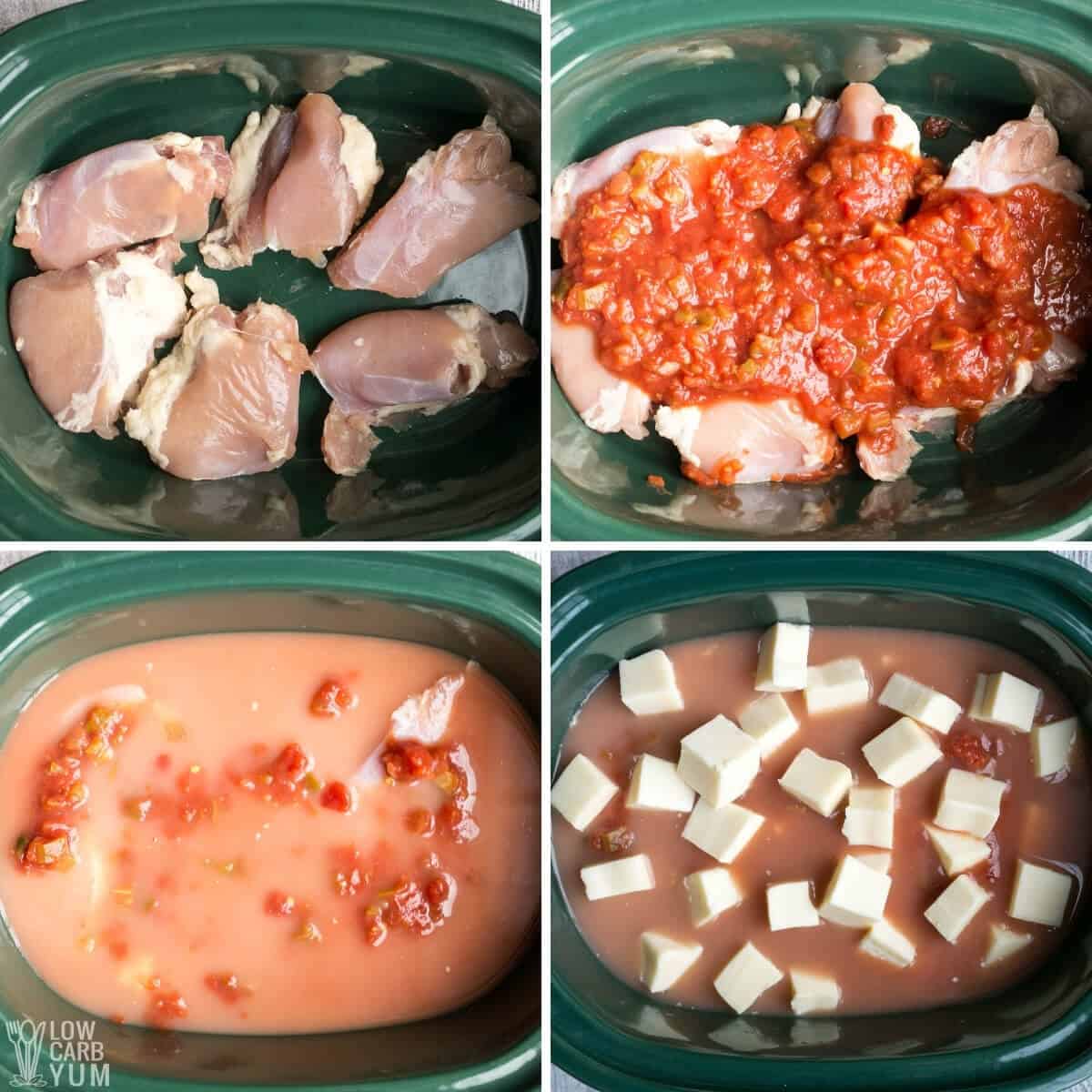 adding ingredients into crock pot