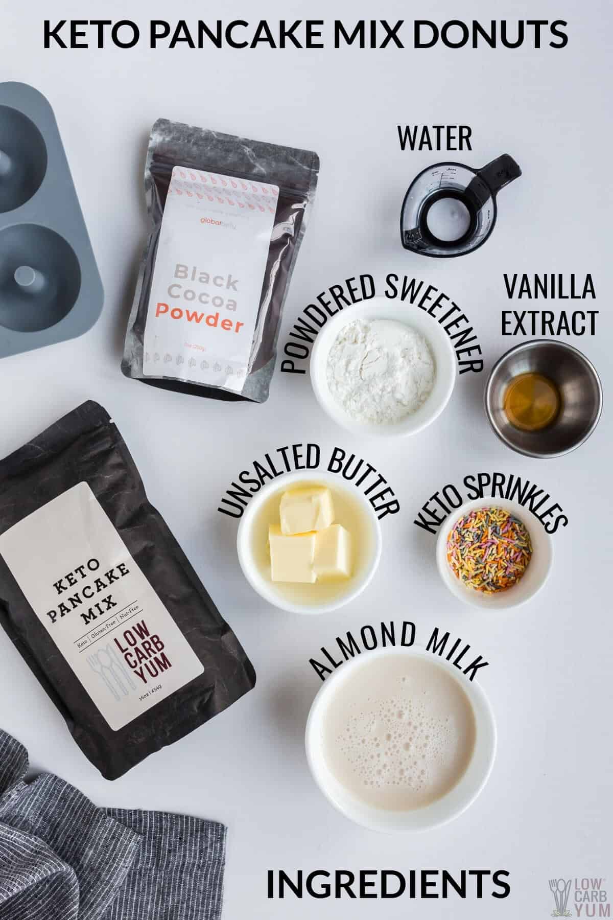 ingredients used for keto pancake mix donuts