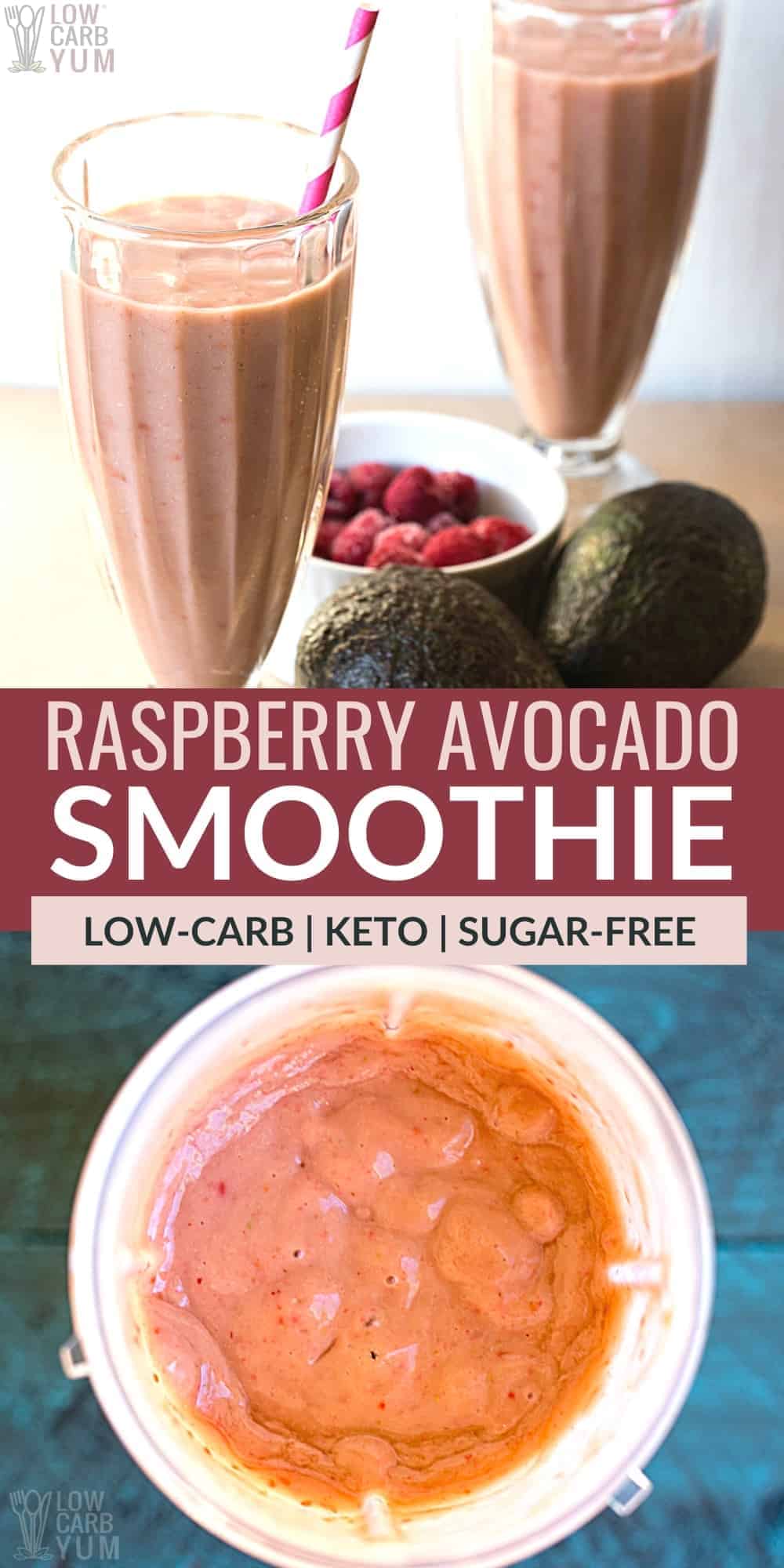 raspberry avocado smoothie pinterest image