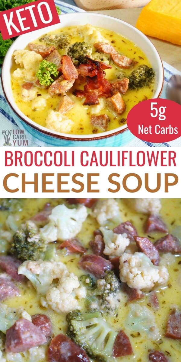 broccoli cauliflower cheese soup pinterest image