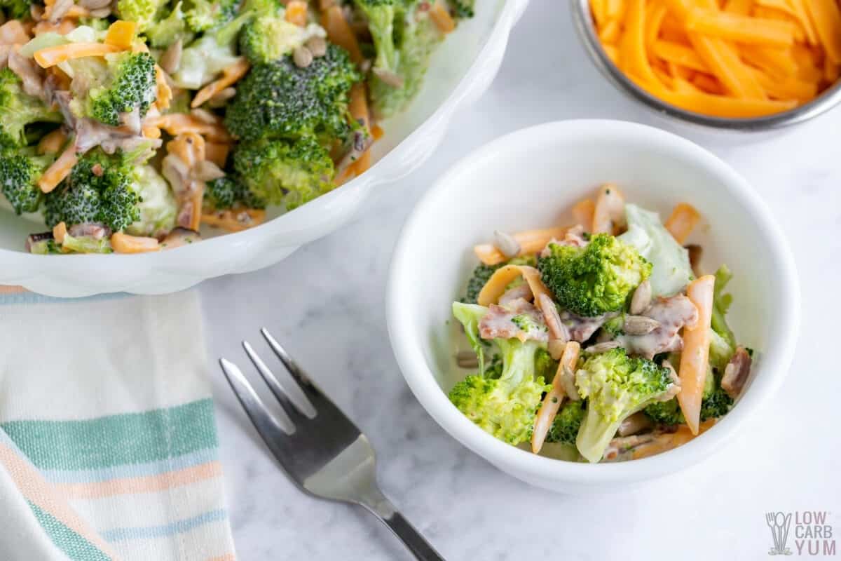 serving keto broccoli salad