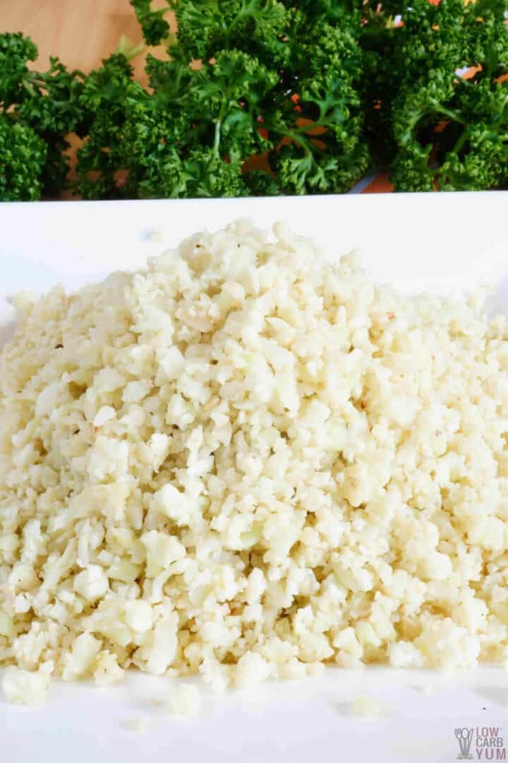 How To Make Cauliflower Rice In The Microwave Low Carb Yum